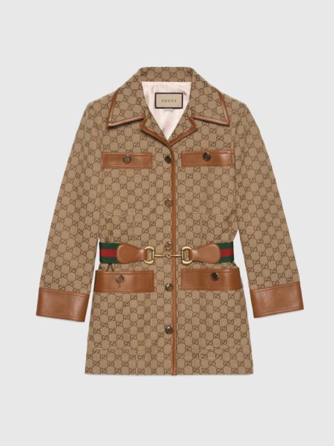 GUCCI GG canvas jacket with Web belt
