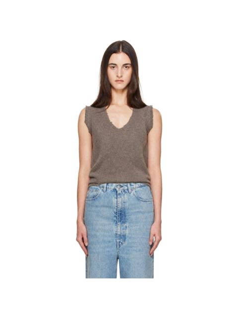 Maison Margiela Taupe Lived In Sweater Vest