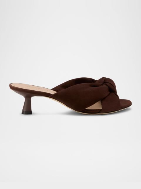 Stuart Weitzman 50mm Soplaya Suede Mule Sandals