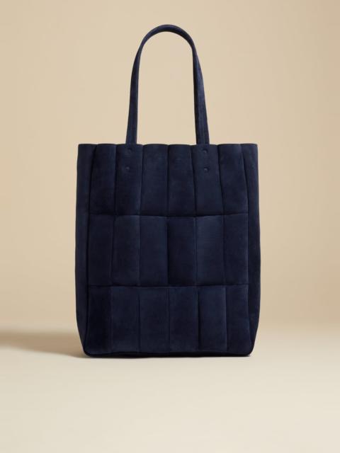 KHAITE The Zoe Tote in Midnight Suede