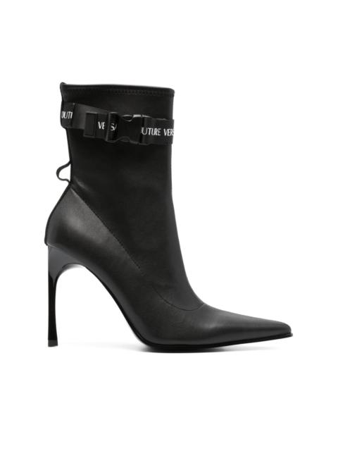 105mm branded-strap ankle boots