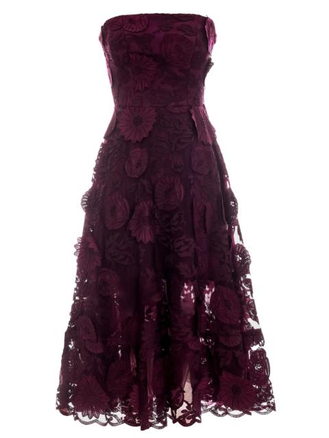 Dress The Population Women's Kailyn Strapless Lace Cocktail Dress - Dark Cherry