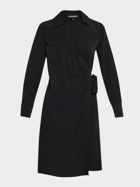 EMPORIO ARMANI Diamond Jacquard Wrap Shirtdress