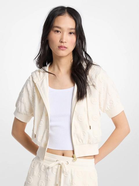 MICHAEL KORS Logo Jacquard Terry Short-Sleeve Jacket
