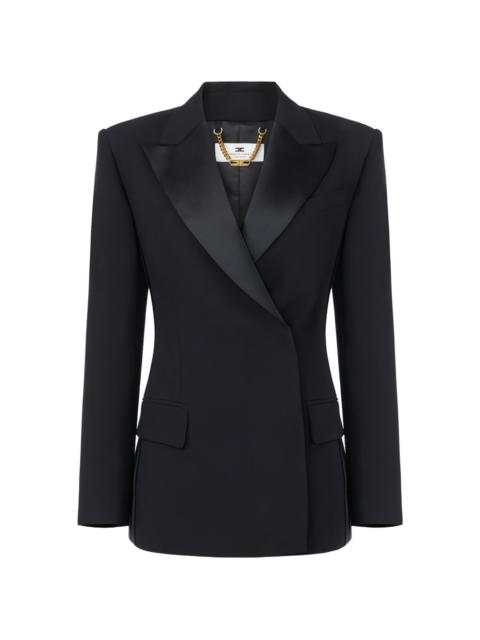 ELISABETTA FRANCHI satin-lapels double-breasted blazer