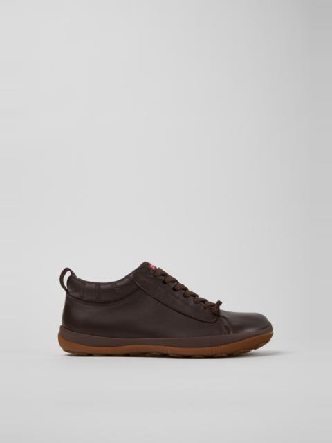 CAMPER Peu Pista GM Brown Leather Ankle Boots for Men.
