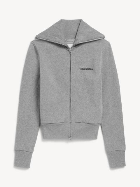 BALENCIAGA Women's Fitted Zip-up Jacket in Dark Heather Grey