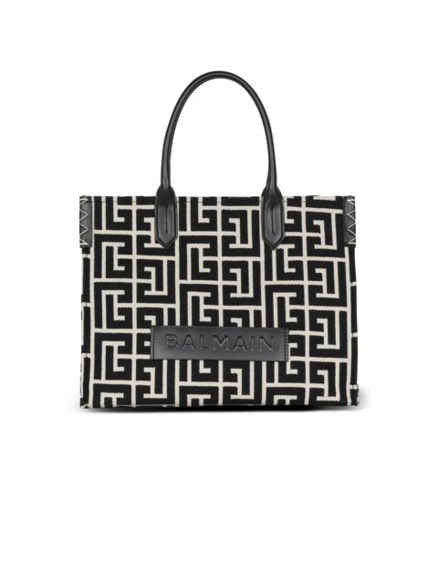 B-Army 42 monogrammed jacquard and leather tote bag