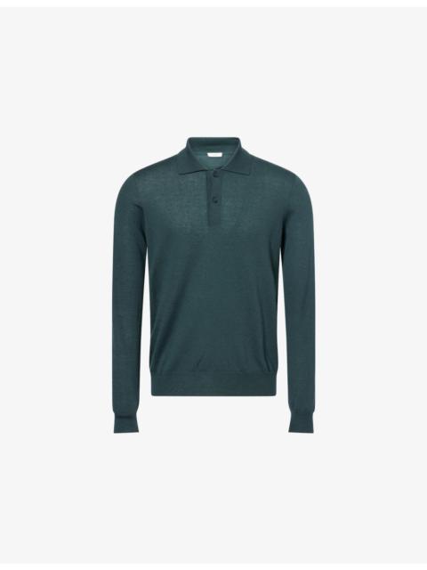 The Row Selio Long-Sleeve Knitted Cashmere Polo Top