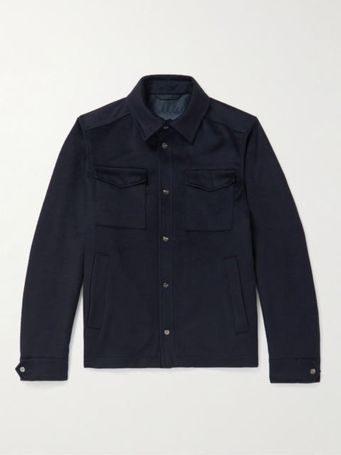 Herno Wool and Cashmere-Blend Shirt Jacket Blue