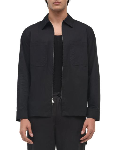 SIMKHAI Men's Thatcher Cotton-Blend Zip-Front Carpenter Jacket - Black