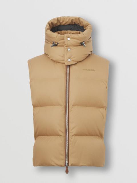 Burberry Detachable Hood Cotton Gabardine Puffer Gilet