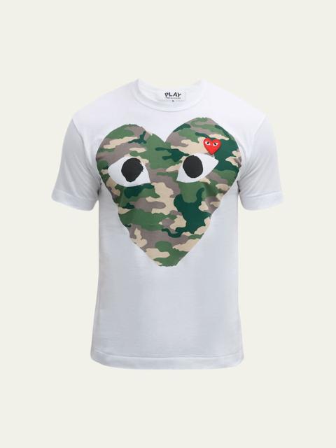Comme Des Garçons Men's Camo Heart Short-Sleeve T-Shirt