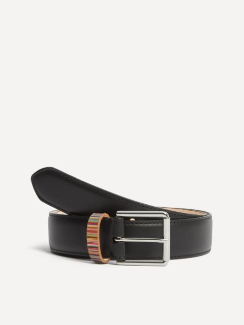 Paul Smith Leather Signature Stripe Keeper Belt
