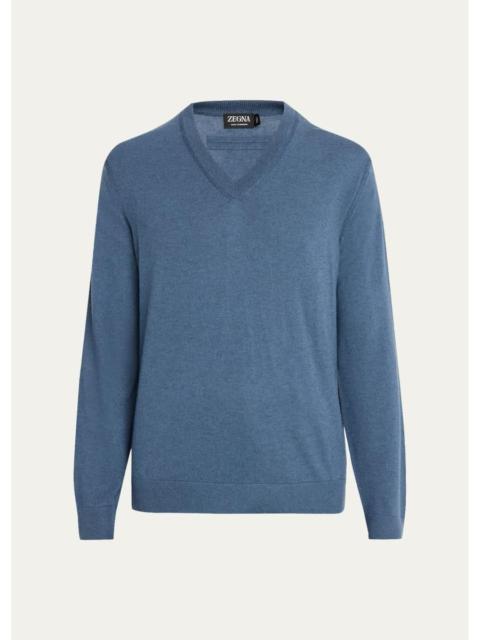 ZEGNA Men's Oasi Cashmere V-Neck Sweater