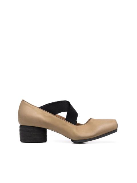 UMA WANG block-heel leather ballerina shoes