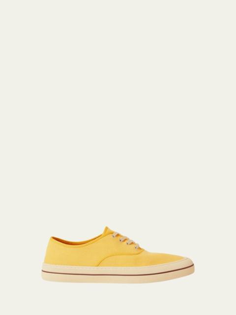 Loro Piana Men's Nantucket Walk Canvas Low-Top Sneakers