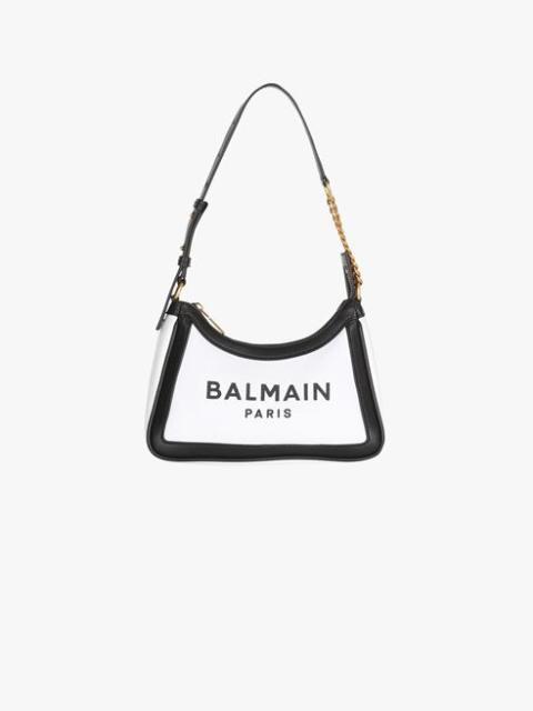 Balmain White canvas B-Army bag with black leather panels