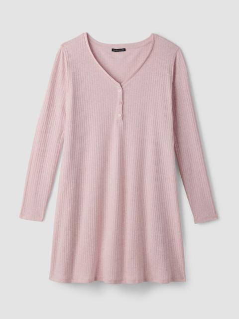 EILEEN FISHER Organic Cotton Rib V-Neck Sleep Dress