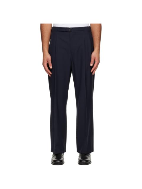 LE17SEPTEMBRE Navy Pleat Belted Trousers
