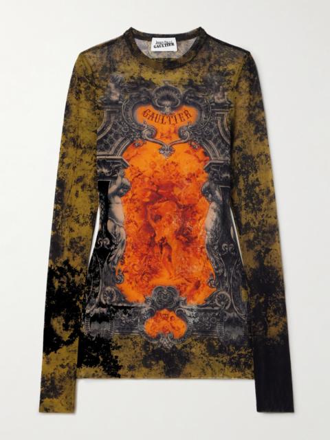 Jean Paul Gaultier Printed Mesh Top