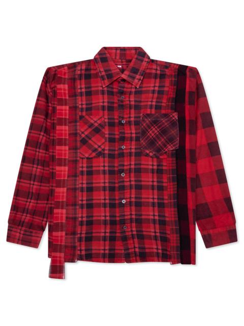 OVER DYE 7 CUTS SHIRT - RED
