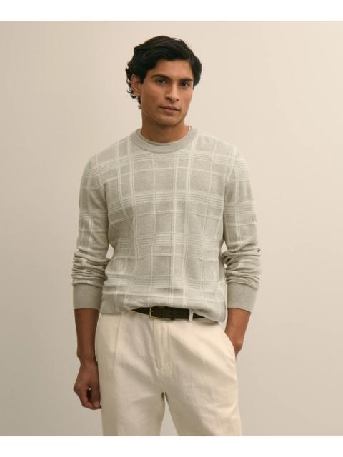 Brooks Brothers Supima® Cotton Jacquard Plaid Sweater