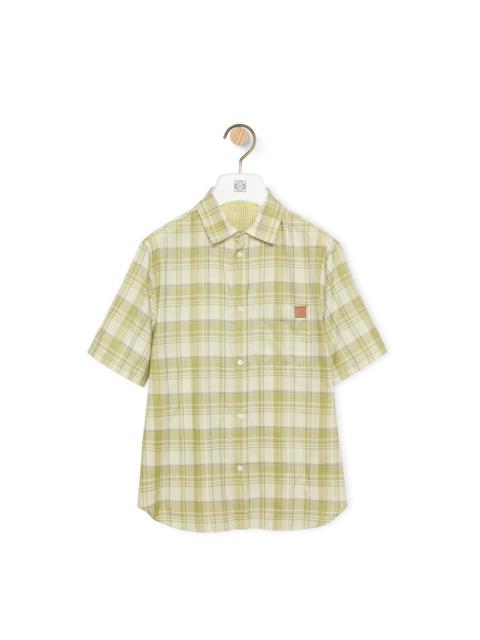 Check short sleeve shirt in cotton and polyester
