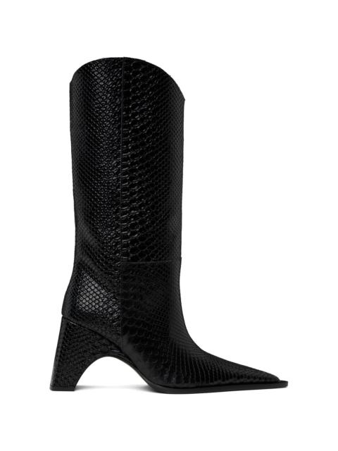 COPERNI Black Python Embossed Bridge Cowboy Boots