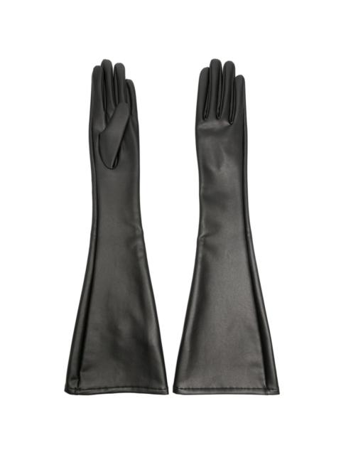 ISSEY MIYAKE elbow-length faux-leather gloves