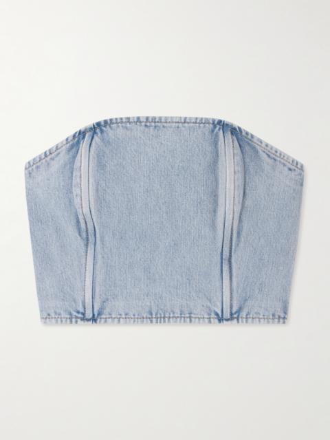 WARDROBE.NYC Strapless Denim Top