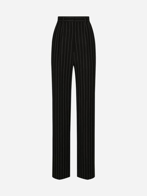 Dolce & Gabbana Flared pinstripe wool pants