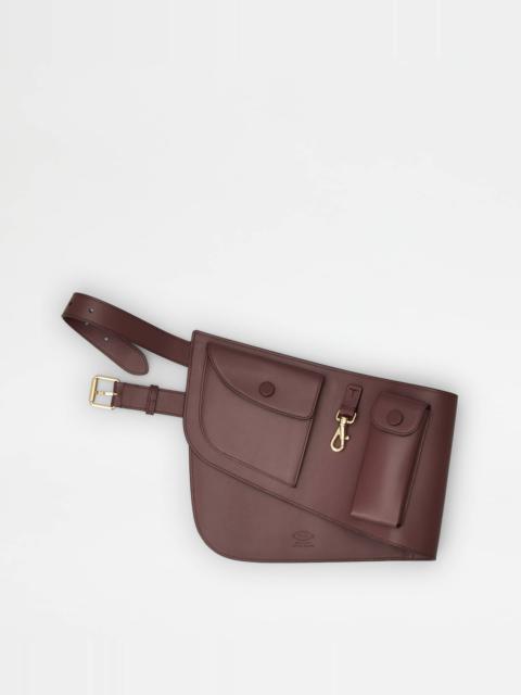 Tod's UTILITY BELT IN LEATHER - RED