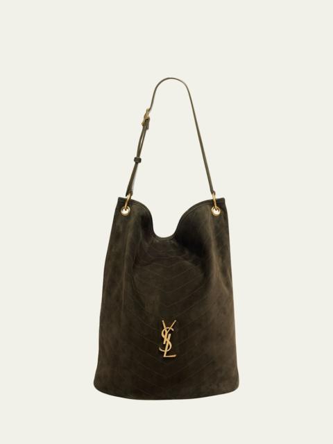 SAINT LAURENT Niki YSL Bucket Bag in Quilted Suede