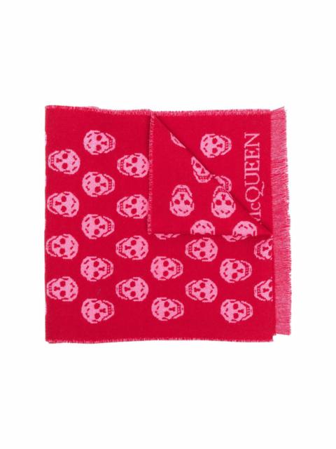 skull-print wool scarf