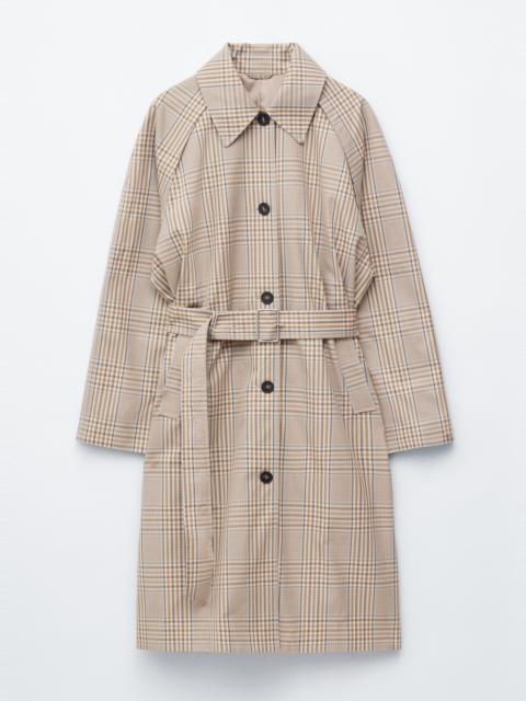 & Other Stories Checked Buckle-Belt Trench Coat