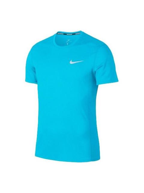 Nike Nike Cool Mylar Breathable Running Quick Dry Short Sleeve Blue 892995-482