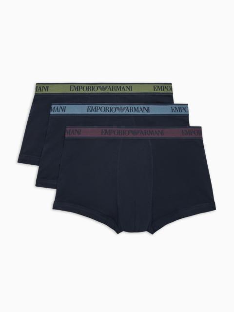 EMPORIO ARMANI Three-pack of boxer briefs with core logo waistband