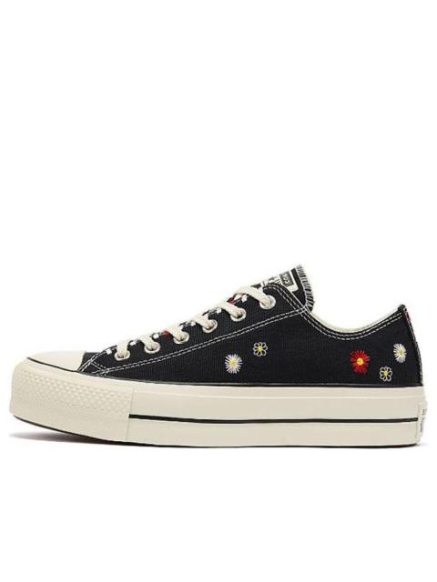 Converse (WMNS) Converse Chuck Taylor All Star Lift Low 'Daisy Embroidery - Black' 567994C
