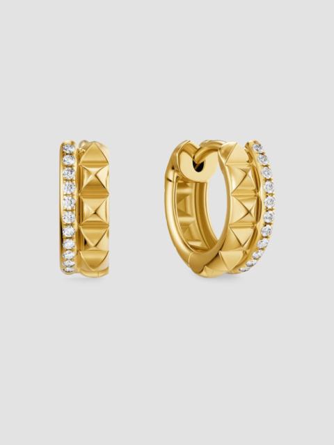 DAVID YURMAN Women's Petite Pave Two Row Hoop Earrings in 18K Yellow Gold with Diamonds, 11.2MM - Gold