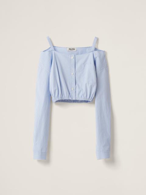 Striped chambray shirt with logo