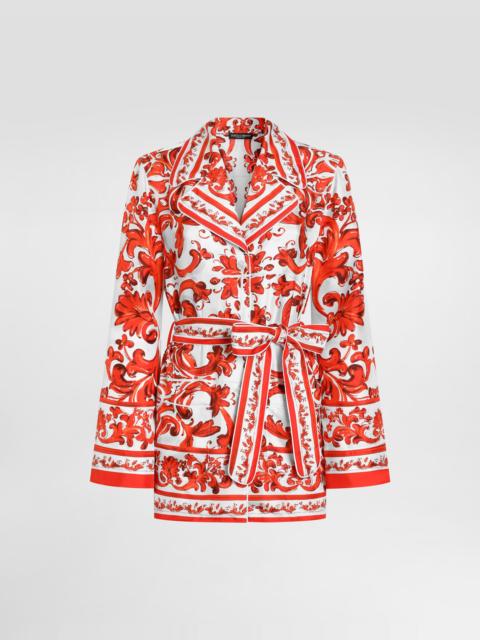 Dolce & Gabbana Majolica-print silk vanity shirt