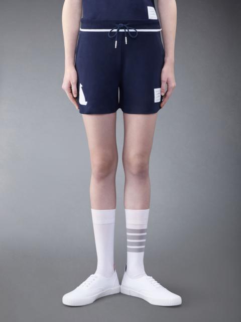 Thom Browne Cotton Milano Chenille Whale Patch Sweatshorts