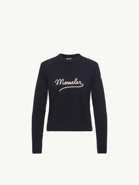 Moncler Embroidered Logo Cotton Blend Sweater