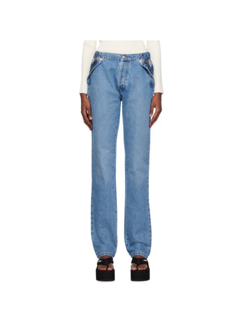 Blue Open Hip Jeans