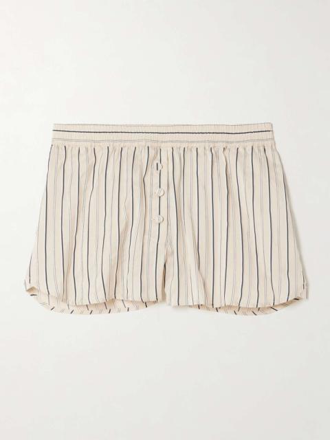 + NET SUSTAIN striped silk-blend shorts