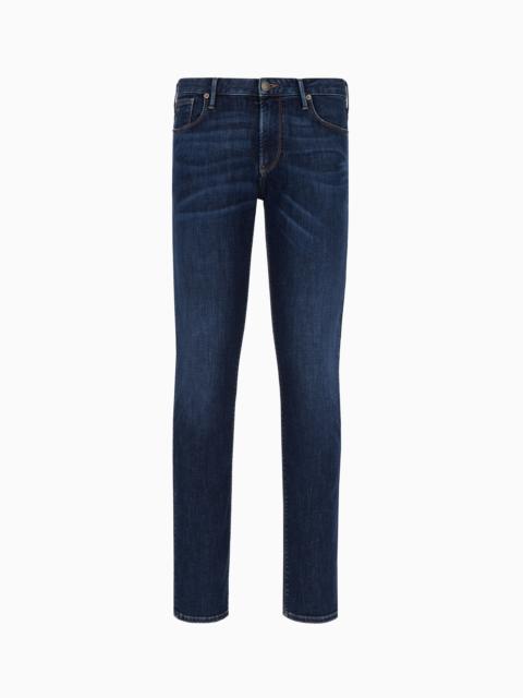 EMPORIO ARMANI J06 Slim-fit, washed, 11.5 oz comfort-denim jeans