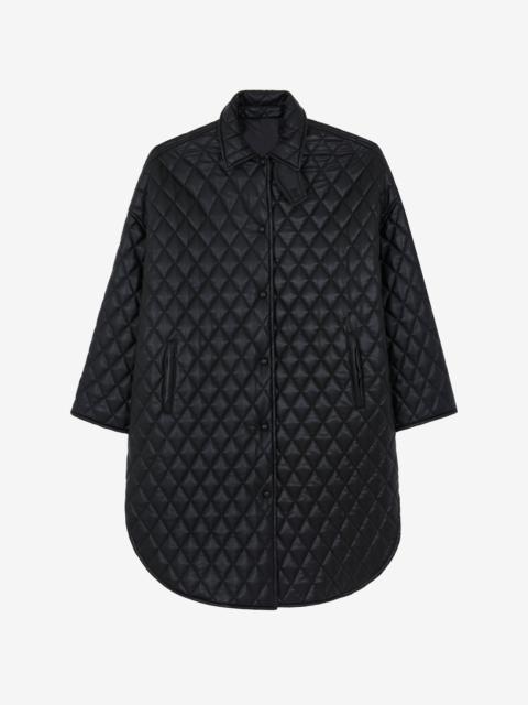 The Frankie Shop Montana Quilted Faux Leather Coat - Black