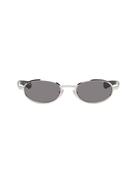 GUCCI Silver Oval Frame Sunglasses