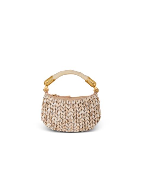 Balmain Ebene Mini bag in suede and shells